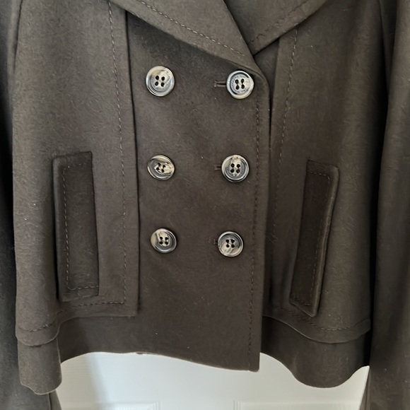 BCBG Maxazria Green Wool Pea coat - Picture 3 of 11